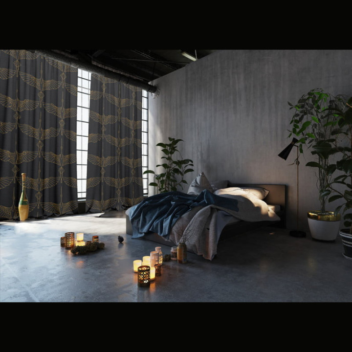 "Cranes" curtains set