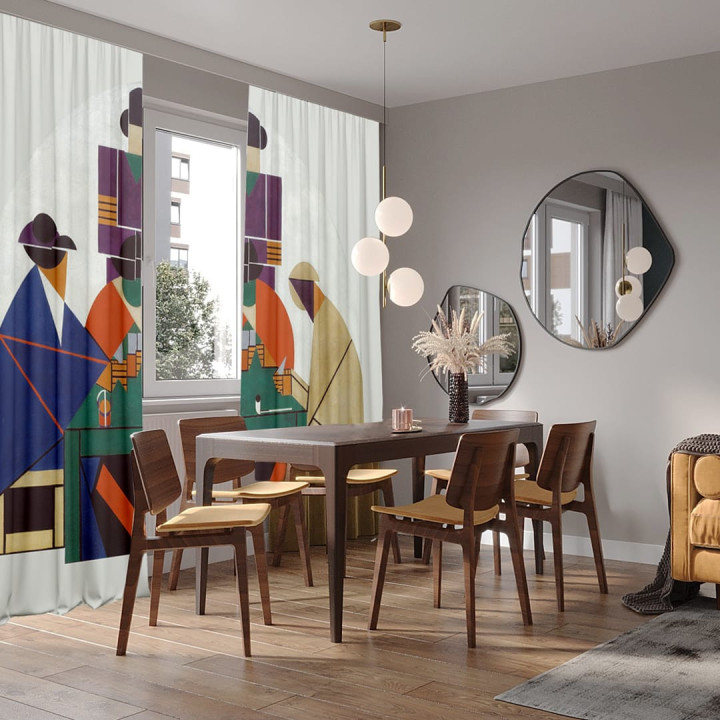 "Card players" curtains set