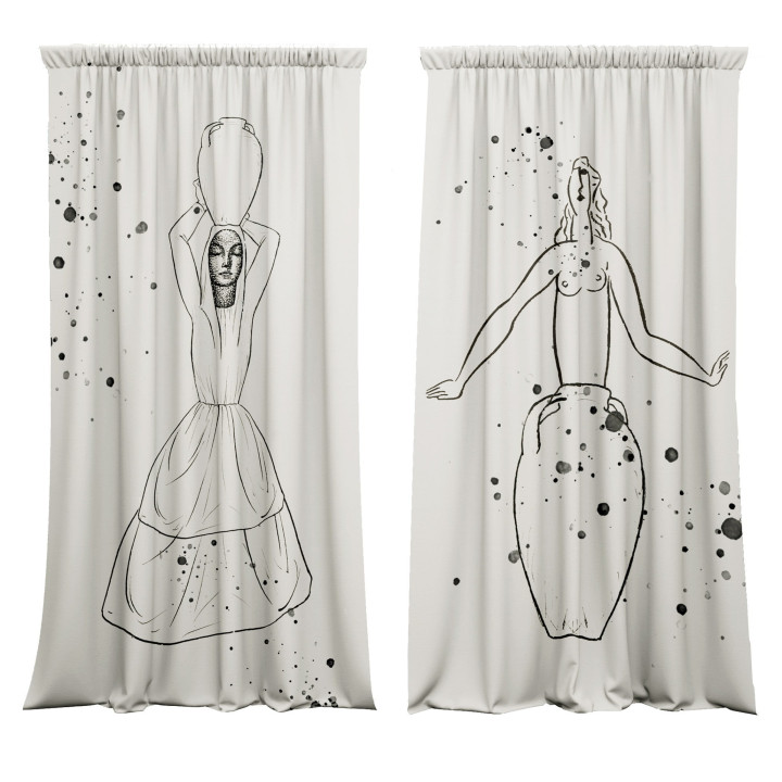 "Ceramic" curtains set