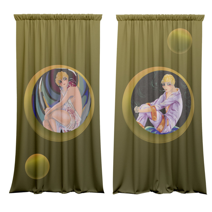 "Retrogradation" curtains set